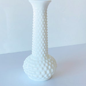 Vintage EO Brody “Hobnob” Milk glass bud vase