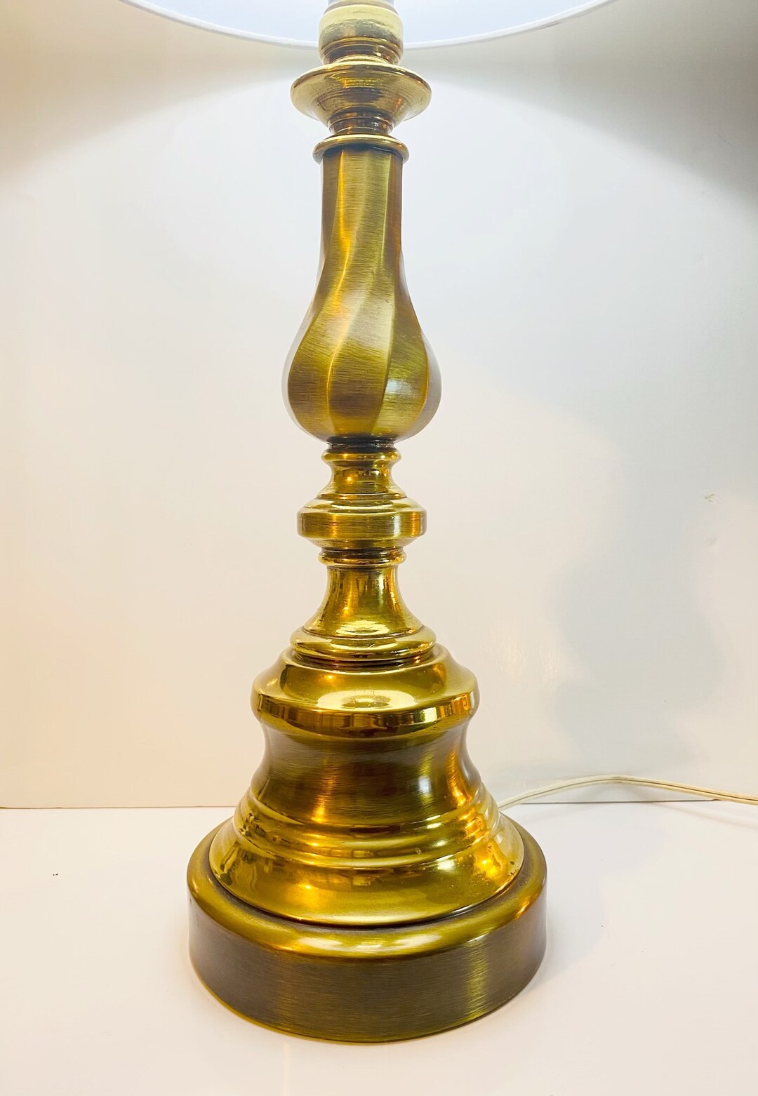 Vintage Tall Brass Table Lamp Etsy