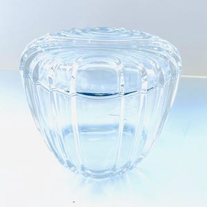 Mcm Art  Deco Vanity Clear Glass Jar with Lid