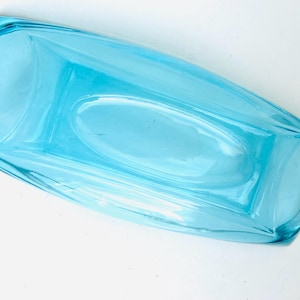 Vintage Cerulean Blue Dish by Hazel Atlas, Capri Colony Collection