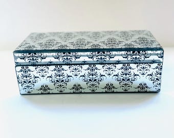Luxury Beveled Mirrored  Art Nouveau Trinket/Jewelry Box
