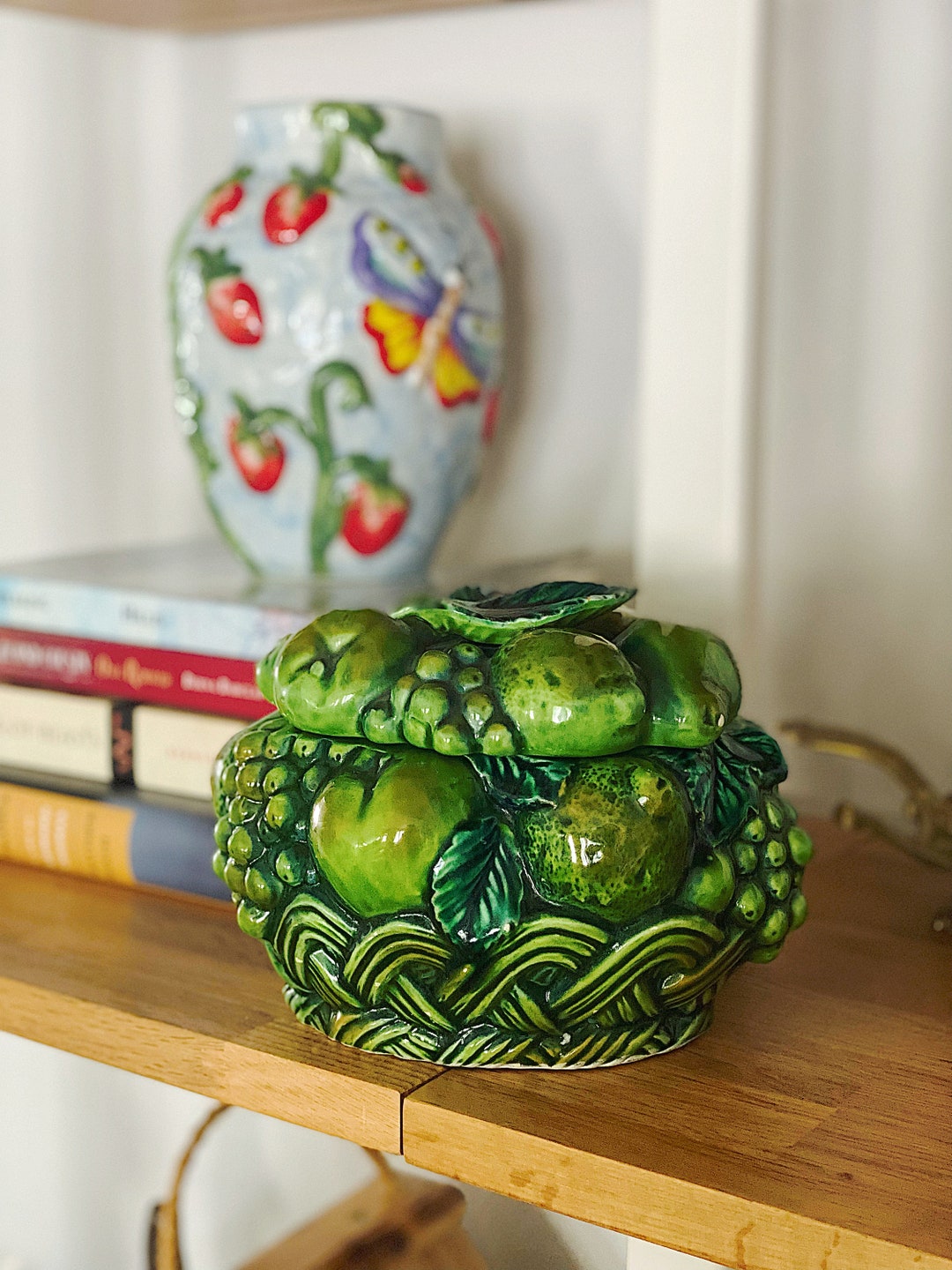 Vintage 1960s Inarco Green Fruit Cluster Basket Fruit Basket Etsy