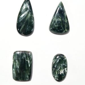 Amazing Natural Seraphinite Cabochon Gemstone, Wholesale Loose Green Seraphinite Gemstone Crystal, For Jewelry Making Gemstone