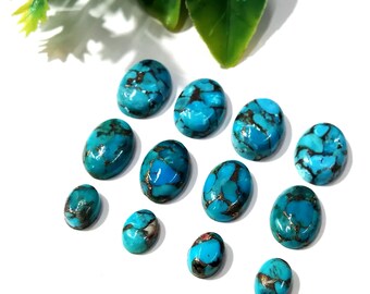 Blue Copper Turquoise Cabochon: Oval Loose Gemstone (8x10 to 13x18)