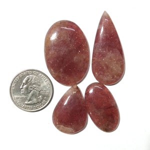 100% Natural Strawberry Quartz Cabochons Gemstone Lots, Wholesale Price Good Quality Loose Red Strawberry Quartz Stone For Making Jewelry