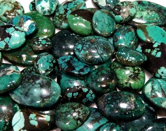 Natural Tibetan Turquoise Gemstone Wholesale Lot, A+++Top Quality Tibetan Turquoise Cabochon Mix Size & Shape Loose Stone For Making Jewelry
