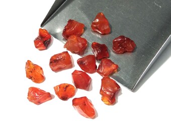 Natuurlijke Carneool edelsteen ruw lot 15 stuks maat 11 mm tot 8 mm Carneool ruwe ruwe steen