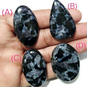 Indigo Gabbro Jasper Cabochon: Mystic Merlinite Worry Stone, Jewelry Making
