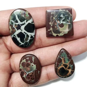 Black Septarian Cabochon Gemstone: Loose Crystal for Jewelry Making