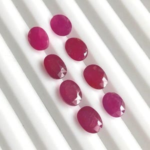 Natural Ruby Gemstone: AAA Quality Faceted Stone For Jewelry Size (4x6mm to 7x9mm)