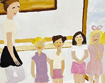 Ballet Class Scene | Original 9x12 | Painting Cottage Life and Everyday Scenes