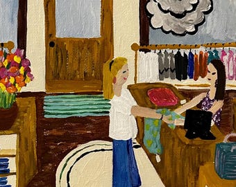 Closet Quest Collection: Shopping Scene  | 9x12 Original