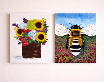 Cuadro de ramo de girasoles, bodegón floral rústico, arte para cocina de casa de campo.