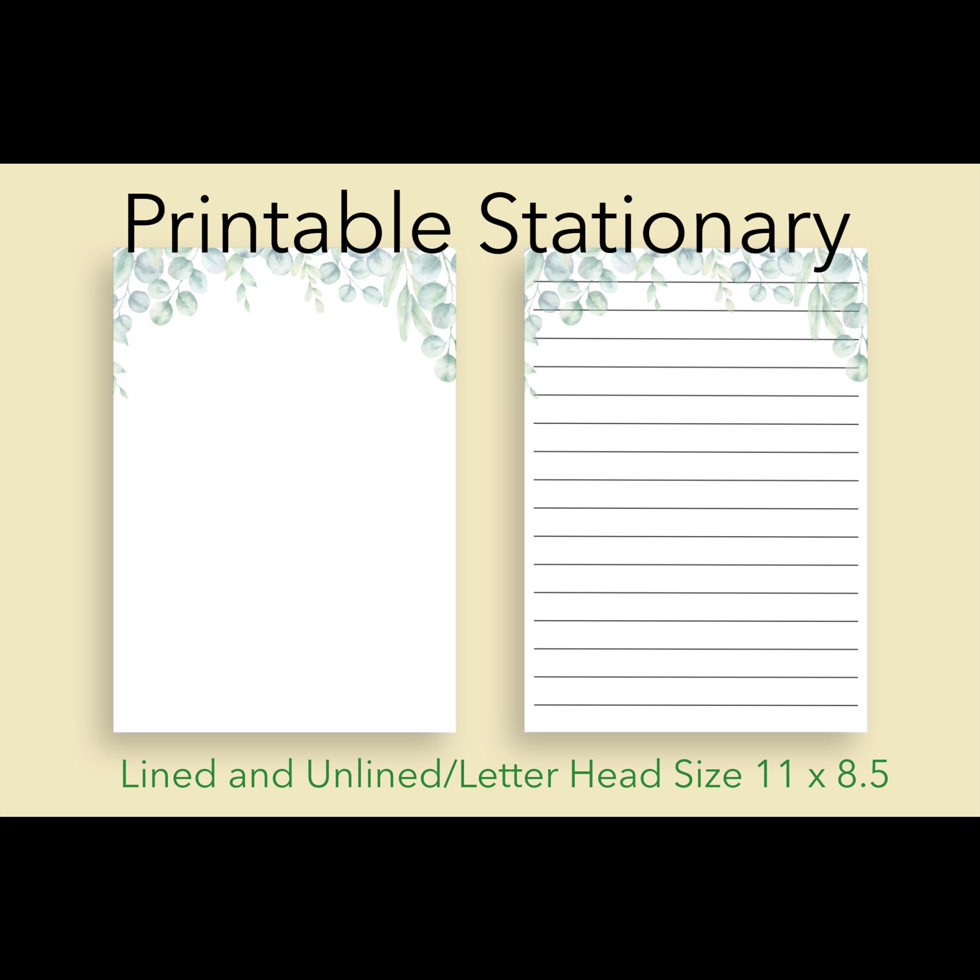 Botanical Printable Stationary, Printable Stationary, Printable ...