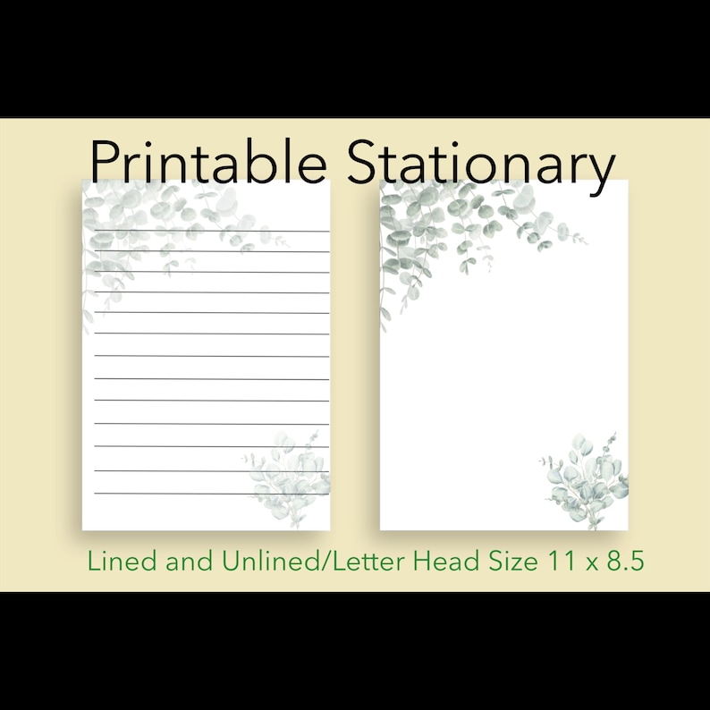 Botanical Printable Stationary, Printable Stationary, Printable ...