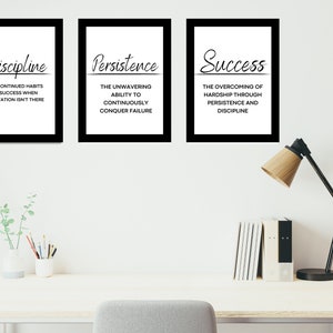 Discipline, Persistence, Success, Wall Art, Printable Art, Home Decor, Office Decor, Motivational