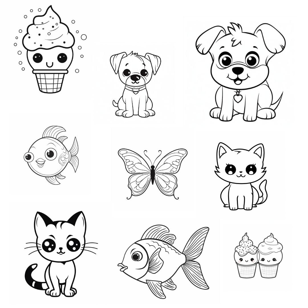 Summertime Colouring Sheets for Children Instant Download Etsy