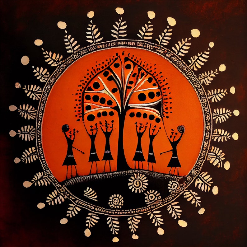 Buy Handmade Warli Painting Digital File Indian Warli Wall Art Online