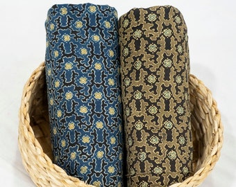 Barkha Ajrakh Hand Block-printed Cotton Fabric