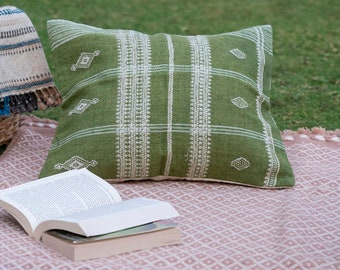 Grace Green Handwoven Cushion Cover