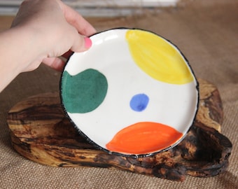 Ontbijtbord, schattig taartbord, handgemaakte keramische kaasplaat, handgemaakte keramische dessertbord