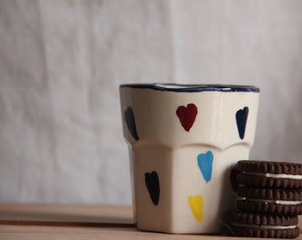 Hearts Mug,handmade coffee cups,Ceramic Coffee Cups,Macchiato cup