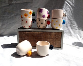 Podwójna filiżanka do espresso, ceramiczny zestaw filiżanek do espresso, turecka filiżanka do kawy, prezent dla miłośnika kawy, prezent dla miłośnika herbaty, chińska filiżanka do herbaty, japońska filiżanka do herbaty