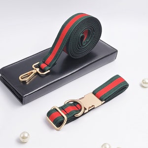 Louis Vuitton Baxter PM Dog Collar Gold Ring & MM Dog Leash Set CV2129  SL0050