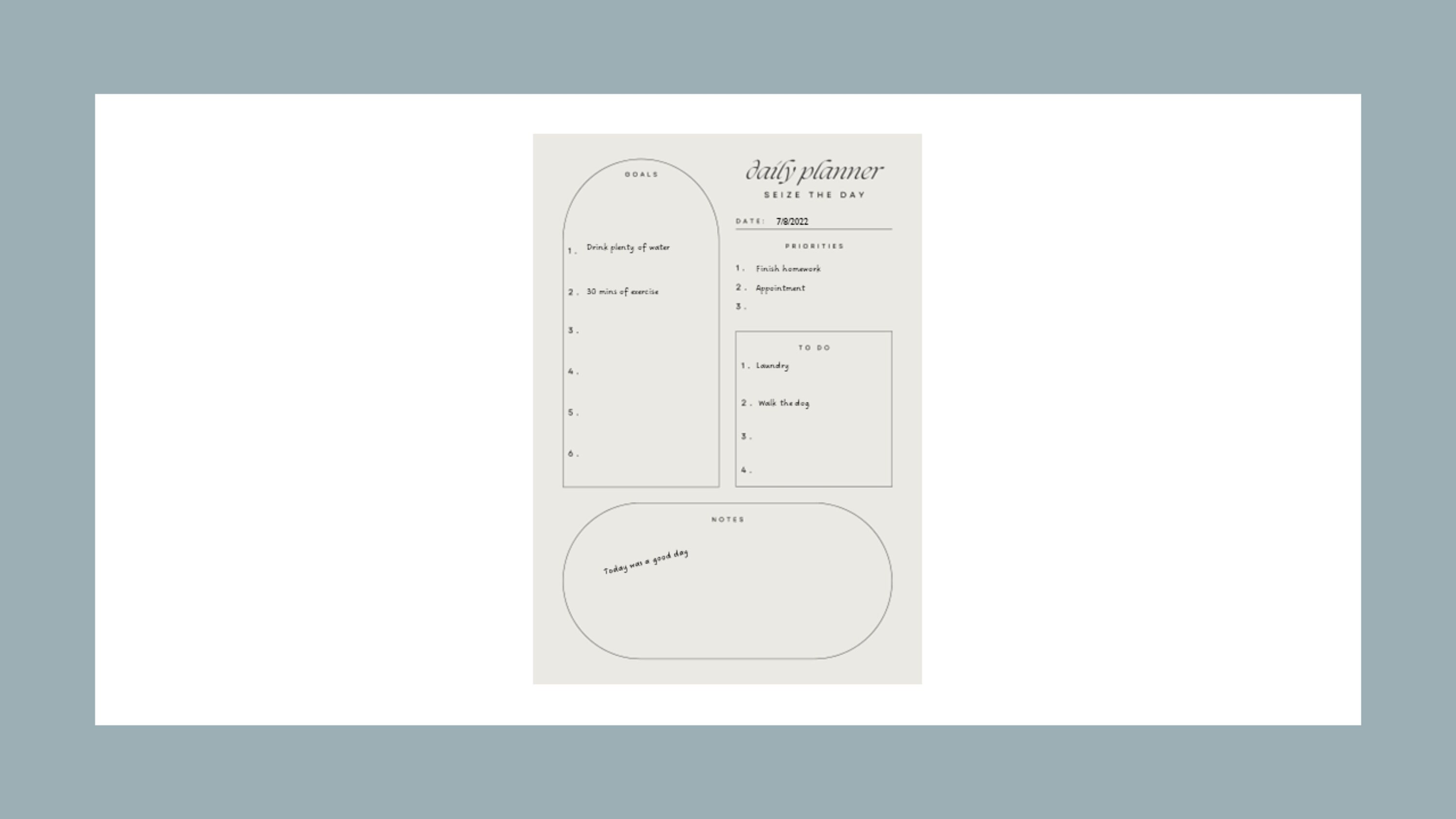 Printable Daily Planner | Minimalist Digital Planner - Etsy