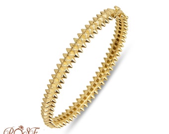 Pulsera con bisagras de oro real de 14K / Pulsera de oro de choque / Brazalete de oro real / Regalo para ella