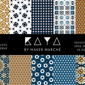 Kaya - Seamless Digital Pattern Collection,  Digital Paper Patterns, Seamless textures, Commercial Use, Instant Download