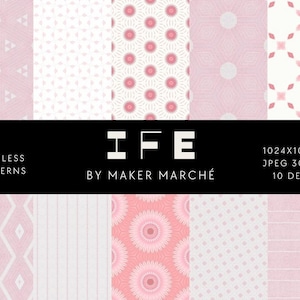 Ife - Seamless Digital Pattern Collection,  Digital Paper Patterns, Seamless textures, Commercial Use, Instant Download