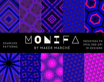 Monifa - Seamless Digital Pattern Collection,  Digital Paper Patterns, Seamless textures, Commercial Use, Instant Download
