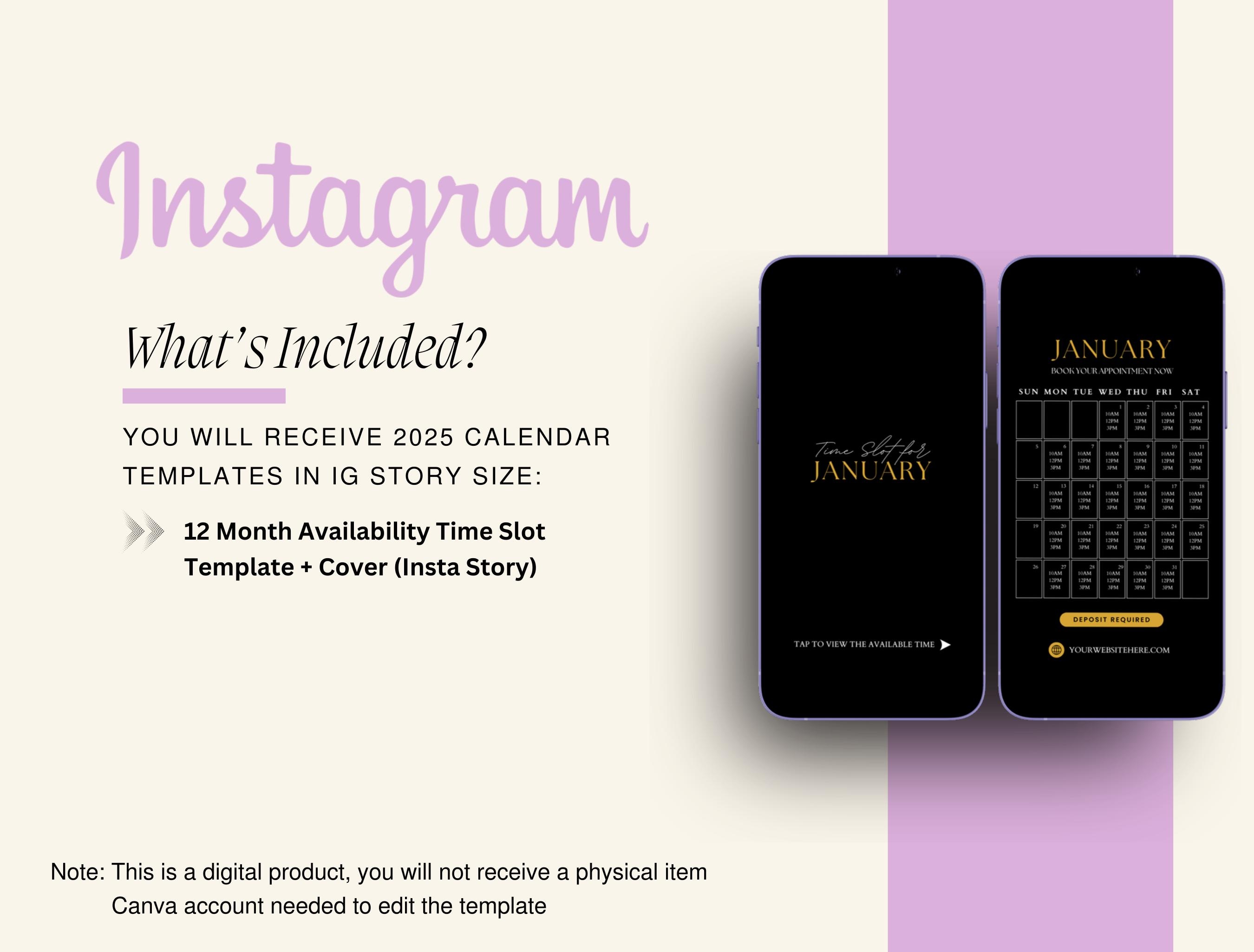 2025 Monthly Available Time Slot Black Gold Flyer Templates for Lash ...