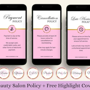 Editable Payment, Refund and Cancellation Policy, Term and Condition template for Instagram Salon Business Rules as Social Media Marketing