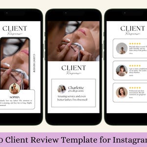 Lash Salon Klient Bewertung Vorlage Canva Instagram Post IG Story Social Media, Klient Testimonial Lash, Erweiterung Ergebnis, Kunden Feedback