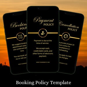 Editable Payment, Refund and Cancellation Policy, Term and Condition template for Instagram Salon Business Rules as Social Media Marketing