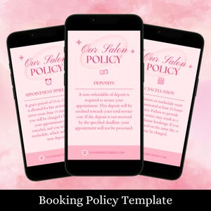 Booking Policies for Lash Technician IG Post Instagram Story Social Media Template Term and Condition, Cancellation, Deposit, Payment Policy