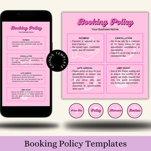 Editable Booking and Cancellation Policy template, Term and Condition for Instagram Post and Story with Pink Color Beauty Highlight Cover