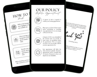 Lash Tech Booking and Cancellation Policy Editable Instagram template, Term and Condition - Instagram post and story template canva business