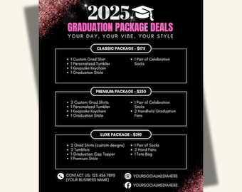 Graduation Package Deals Flyer Template for Canva | Social Media Instagram Post Template | Small Business Template | Graduation Flyer IG
