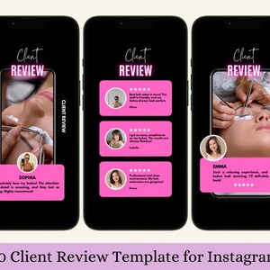 Lash Salon Klient Bewertung Vorlage Canva Instagram Post IG Story Social Media, Klient Testimonial Lash, Erweiterung Ergebnis, Kunden Feedback