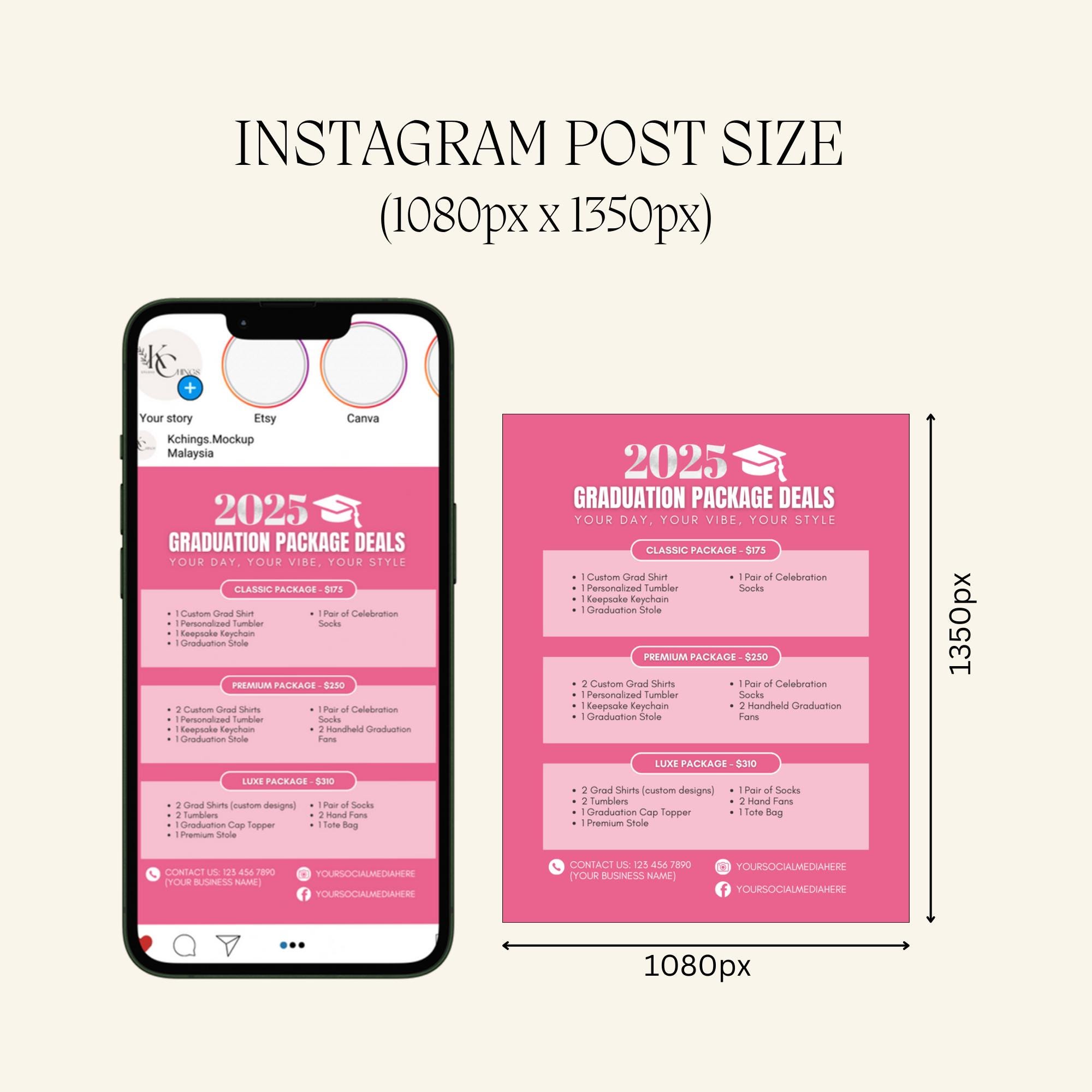Graduation Package Deals Flyer Template for Canva | Social Media ...