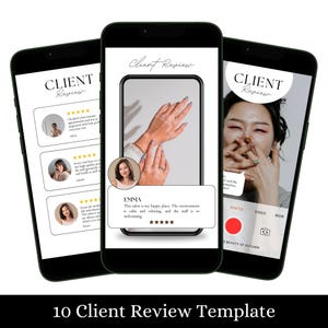 10 Nagelstudio-Kunde Bewertung Canva Vorlage, bearbeitbarer Instagram Post & Story, Testimonial Social Media Inhalt | Nail Tech Business Vorlagen