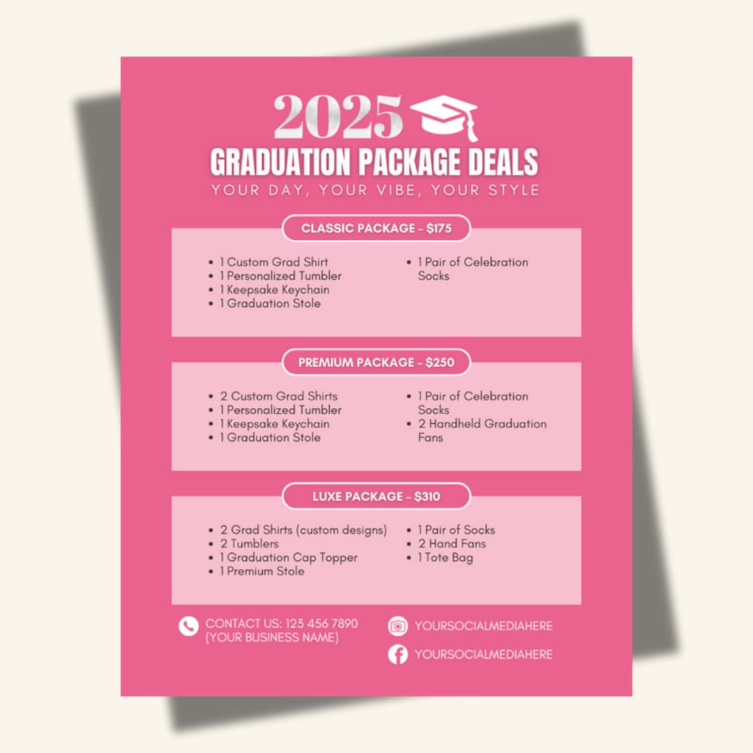 Graduation Package Deals Flyer Template for Canva | Social Media ...
