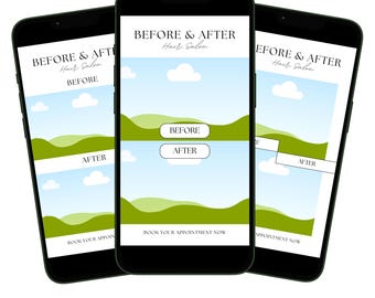 Before and After Hair Salon Canva Template, Hairstylist Client Result Instagram Post IG Story, Editable Hair Transformation Layout Template