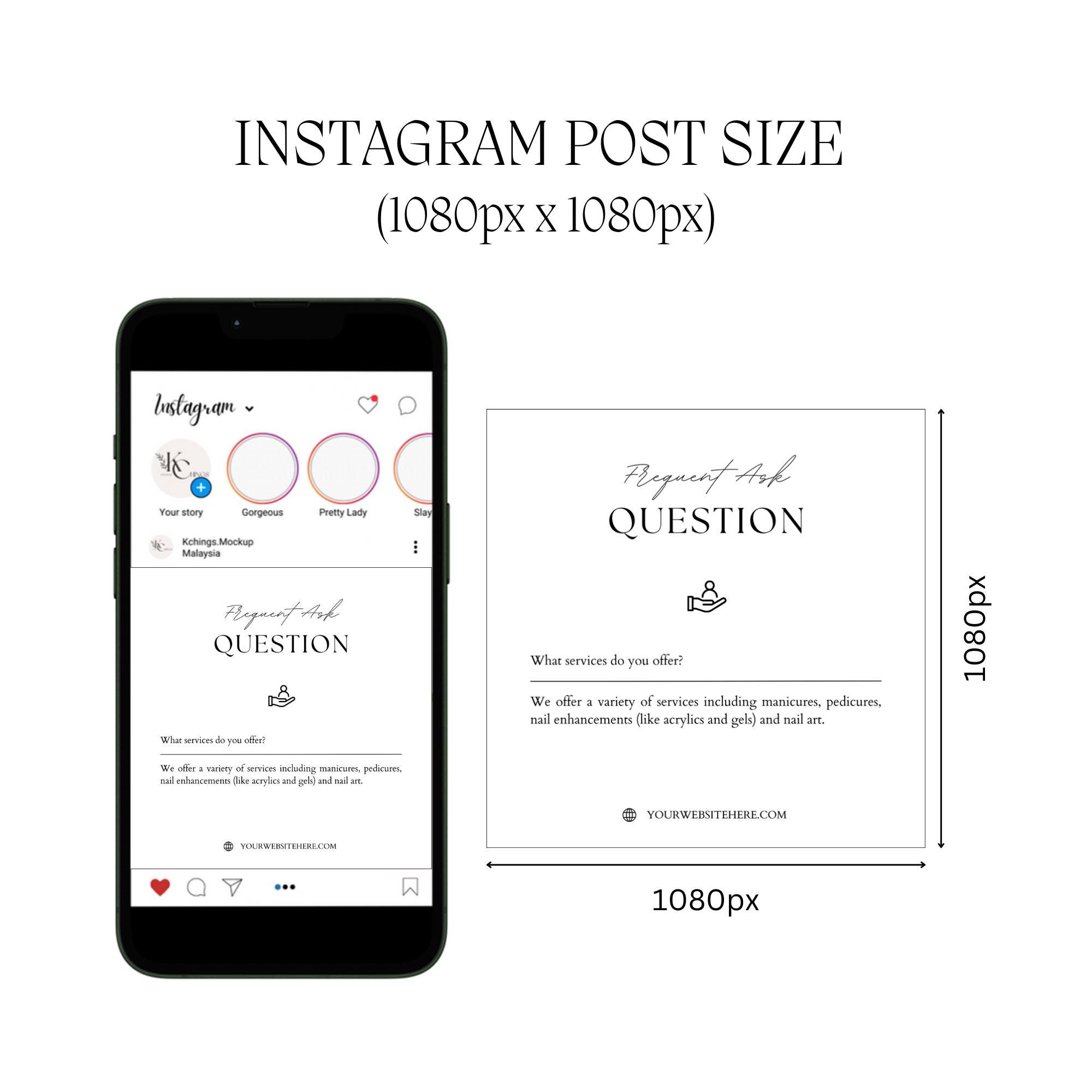 Faq Post Example Instagram Nail Salon FAQ Template Canva | Instagram Story & Post | Client ...