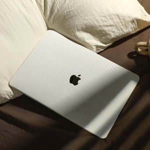 Macbook Case,White Goethite Leather Hard Case for Macbook Air 13 11 15 Pro 16 MacBook Retina 15 13 12 Apple2024 2023 2021 Unique Laptop Case