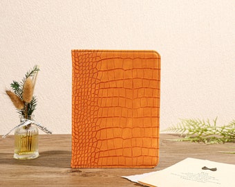 Orange Crocodile Print Kindle Case, All New Kindle Case Kindle Cover, Kindle Paperwhite Case 11th Gen, Personalized Case Book Lover Gift