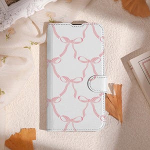 Niedliche Schleifen Print Hülle für iPhone 16 15 14 13 Pro, iPhone 11 12 13, iPhone SE X XR Hülle mit Kartenhalter, Einzigartige Hülle
